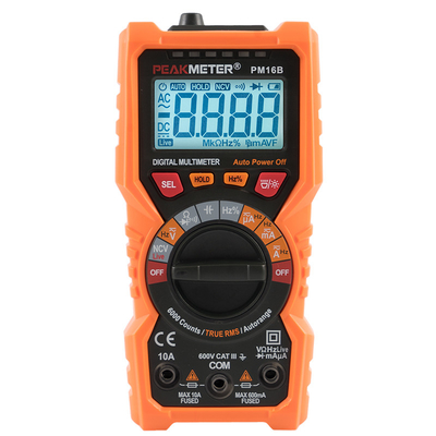 PM16B Torch Lamp Handheld Digital Multimeter 6000 Counts LCD Display With T-RMS Workshop Dmm