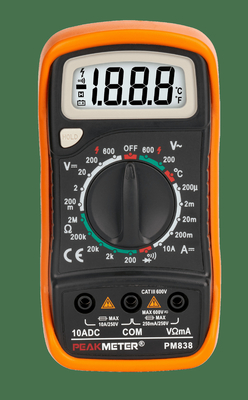 PM838 High Safety Digital Multimeter Manual , True Rms Multimeter Stable Performance